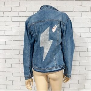 Sprinkled With Pink Thunderbolt Denim Jacket